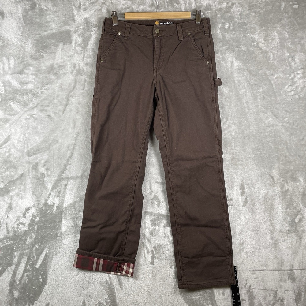 BUNDLE 2 PAIRS NWT Carhartt Fulton Pant Womens 4 Short Flannel Lined Canvas - Picture 13 of 15